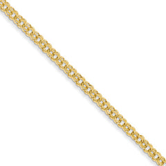 14k Yellow Gold 4.00mm Solid Double Link Charm Bracelet