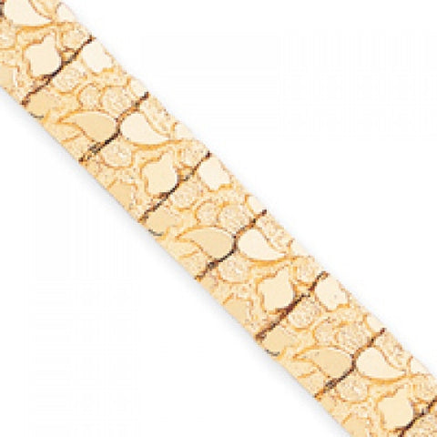 14k Yellow Gold 12.50mm Nugget Bracelet