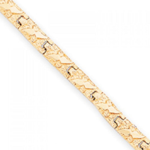 14k Yellow Gold 4.0mm Nugget Bracelet